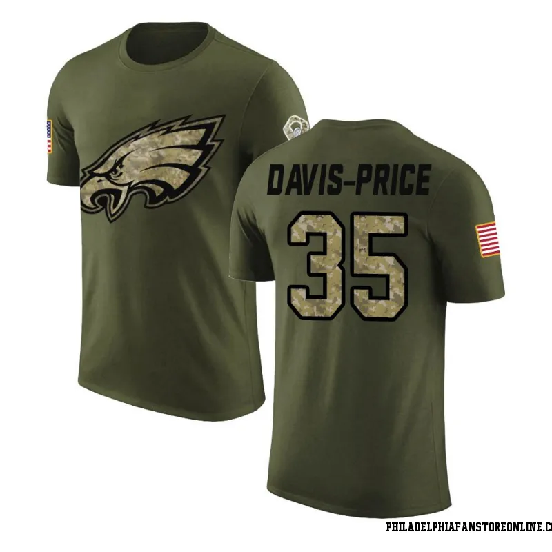 Olive Youth Tyrion Davis-Price Philadelphia Eagles Salute to Service Legend T-Shirt
